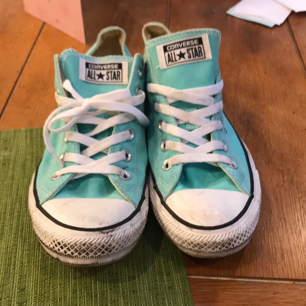 aqua blue converse
